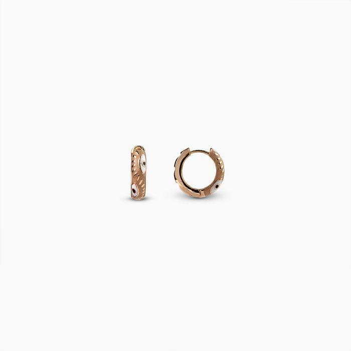Caramel Evil Eye Hoops