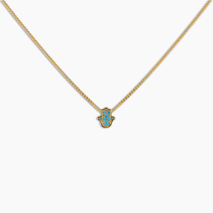 Turquoise Hamsa Pendant Necklace