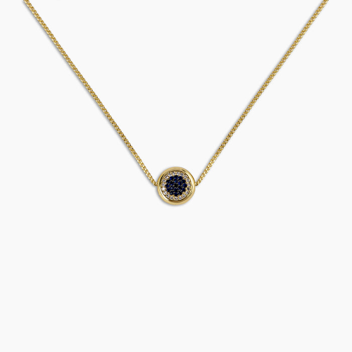 Sapphire Evil Eye Pendant Necklace