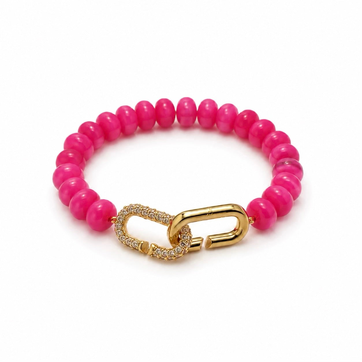 Pink Jade Signature Toggle Bracelet