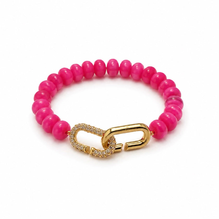 Pink Jade Signature Toggle Bracelet