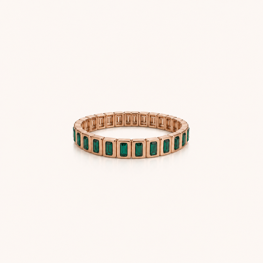 Emerald Rhythm Stretch Bracelet