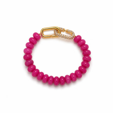 Pink Jade Signature Toggle Bracelet