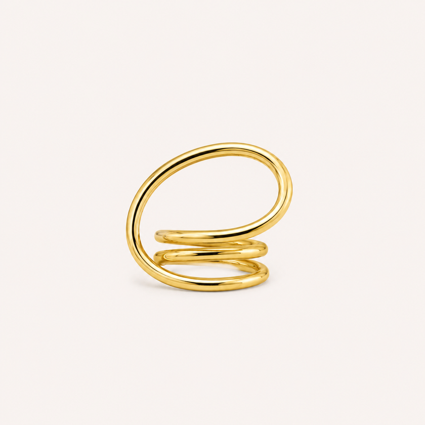 Gold Orbit Loop Ring