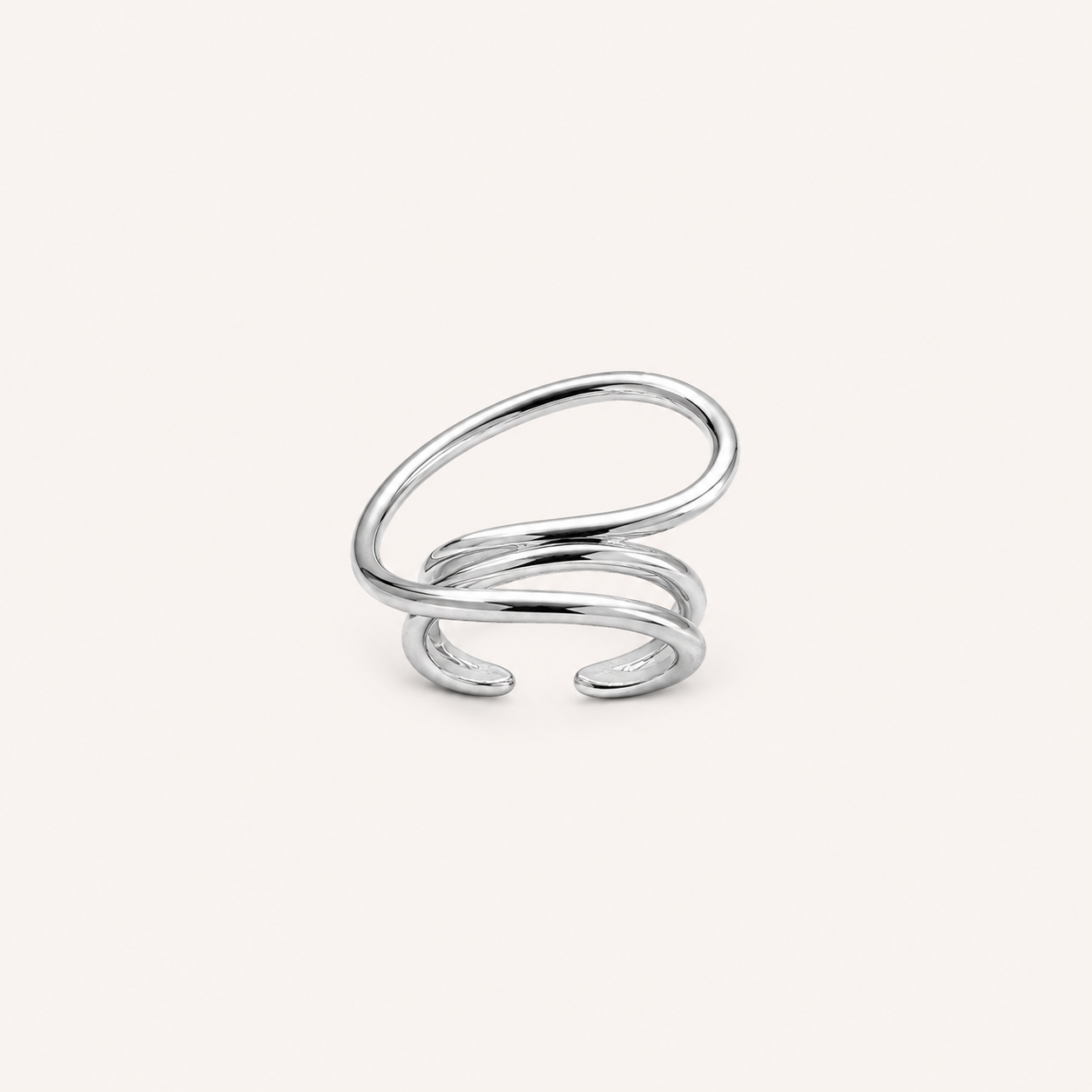 Silver Orbit Loop Ring