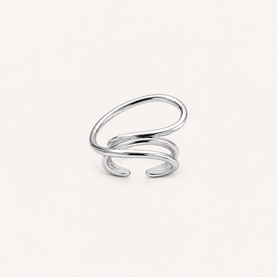 Silver Orbit Loop Ring