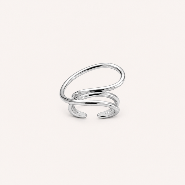 Silver Orbit Loop Ring