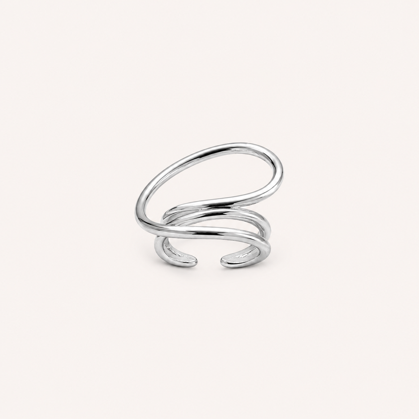 Silver Orbit Loop Ring