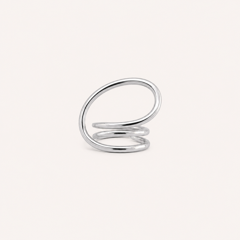 Silver Orbit Loop Ring
