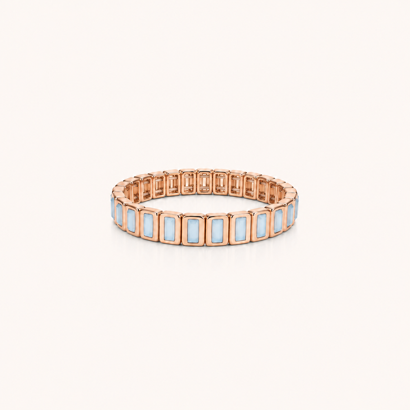 Aquamarine Rhythm Stretch Bracelet