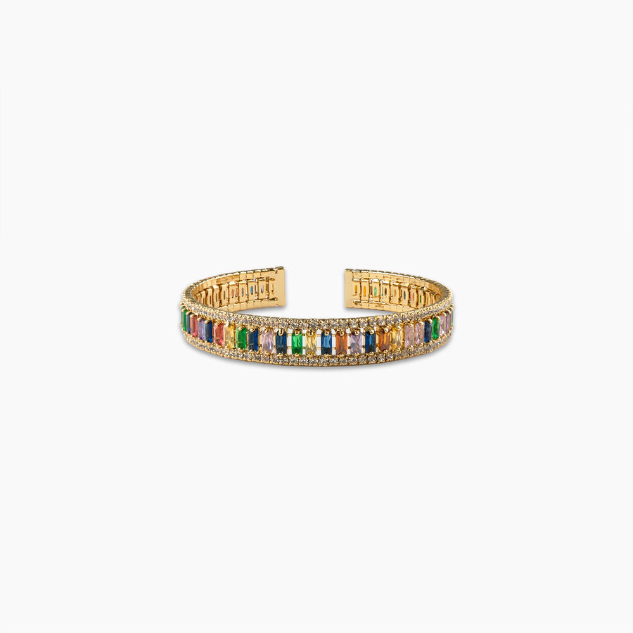 Rainbow Baguette Cuff Bracelet