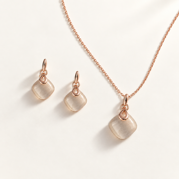 Blush Quartz Pendant Set