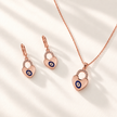Evil Eye Heart Lock Pendant Set