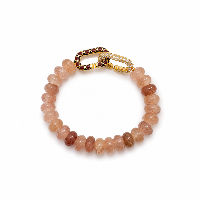 Strawberry Quartz Signature Toggle Bracelet