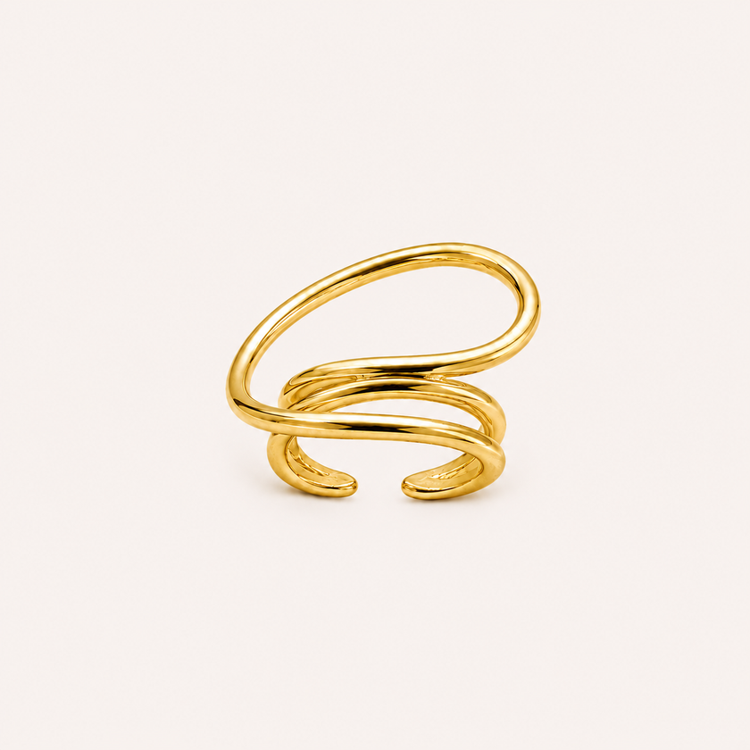Gold Orbit Loop Ring