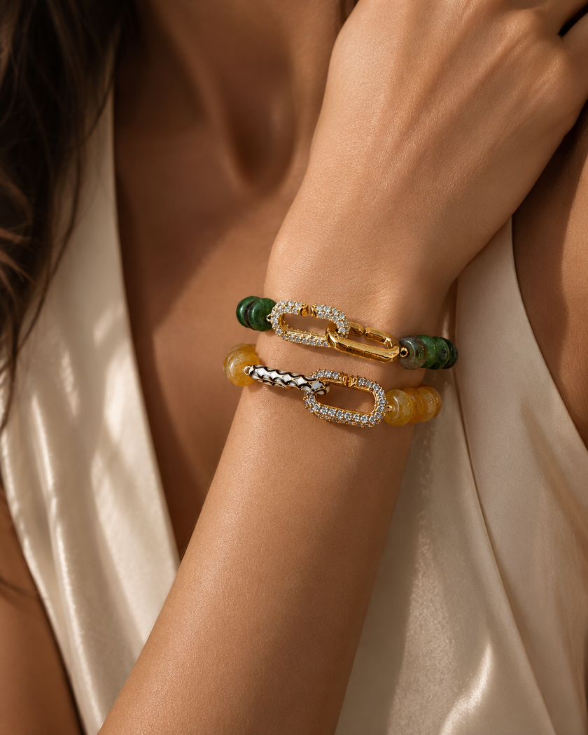 Rainbow Fluorite Signature Toggle Bracelet