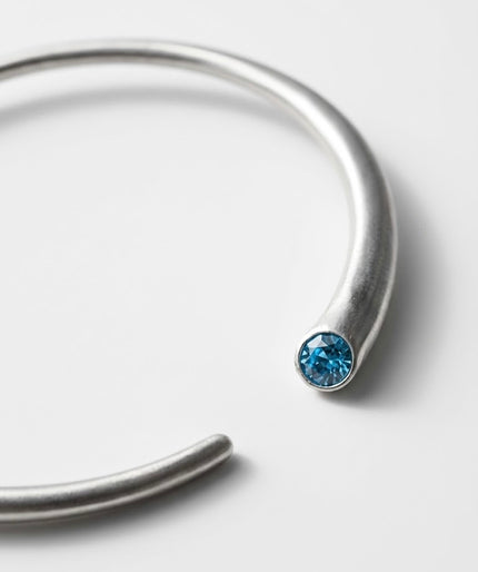 Brushed Blue Moon Collar Necklace