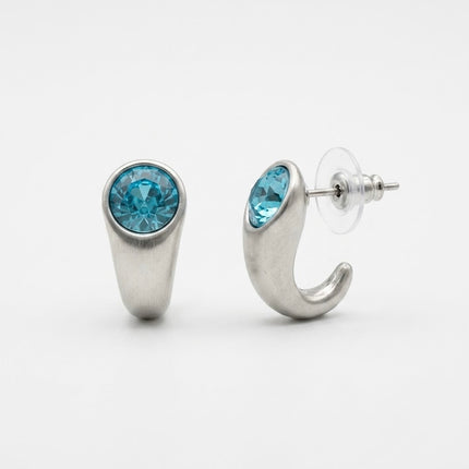 Brushed Blue Moon Earrings