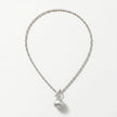 Brushed Silver Orb Toggle Necklace