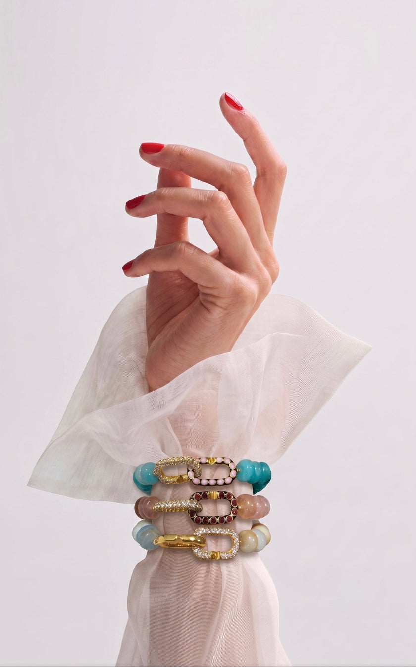 Strawberry Quartz Signature Toggle Bracelet