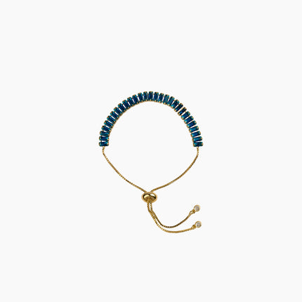 Midnight Blue Baguette Bolo Bracelet