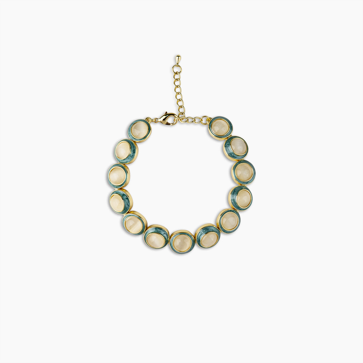 Teal Enamel Stone Bracelet