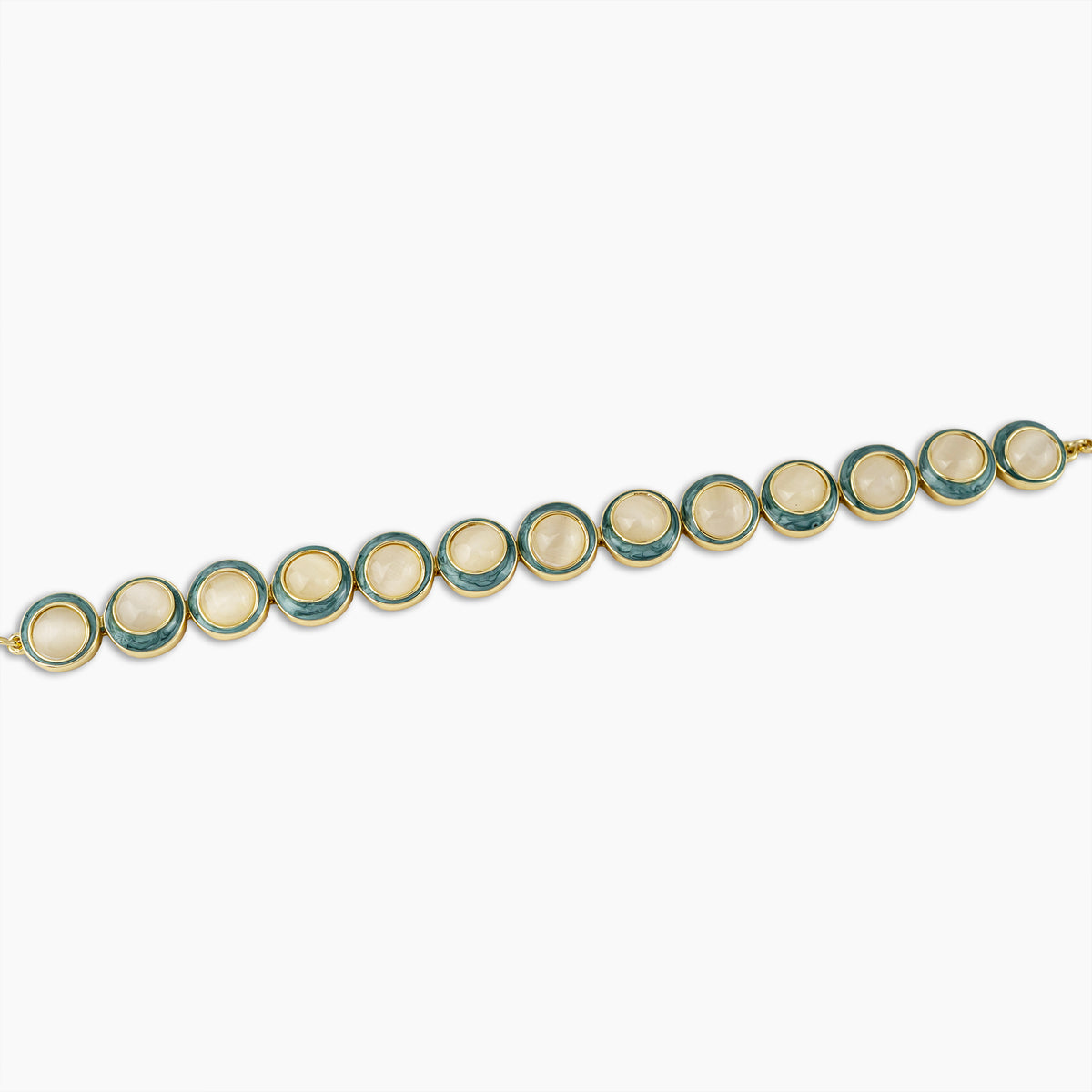 Teal Enamel Stone Bracelet