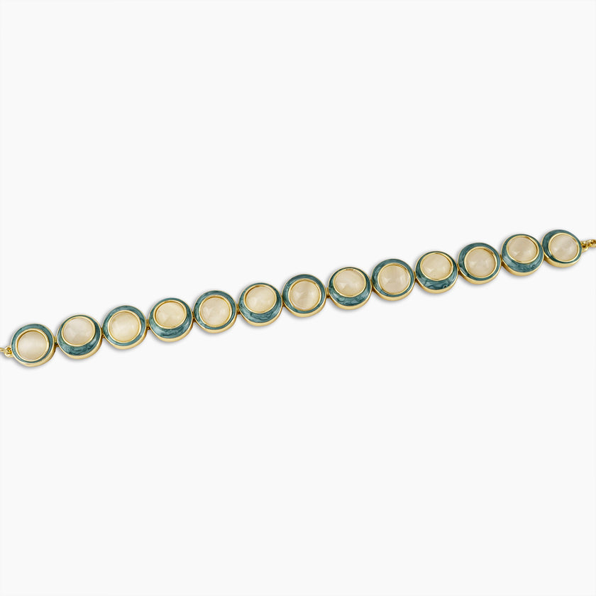 Teal Enamel Stone Bracelet