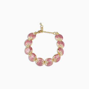 Pink Enamel Butterfly Bracelet