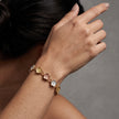 Tricolor Floral Link Bracelet