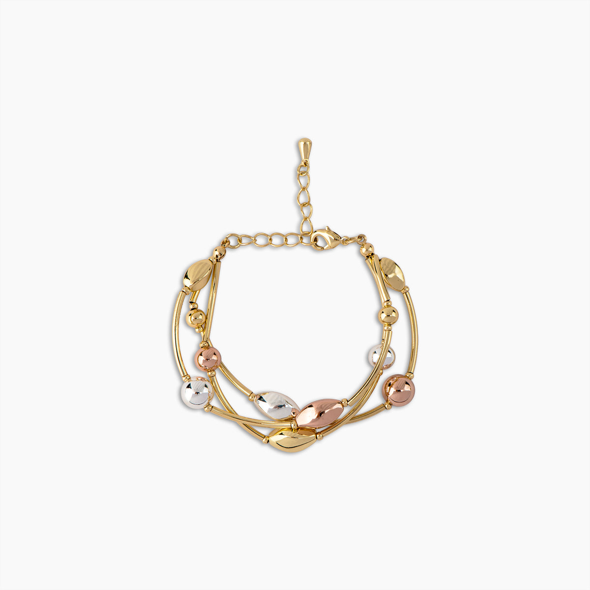 Tricolor Multi-Strand Bead Bracelet