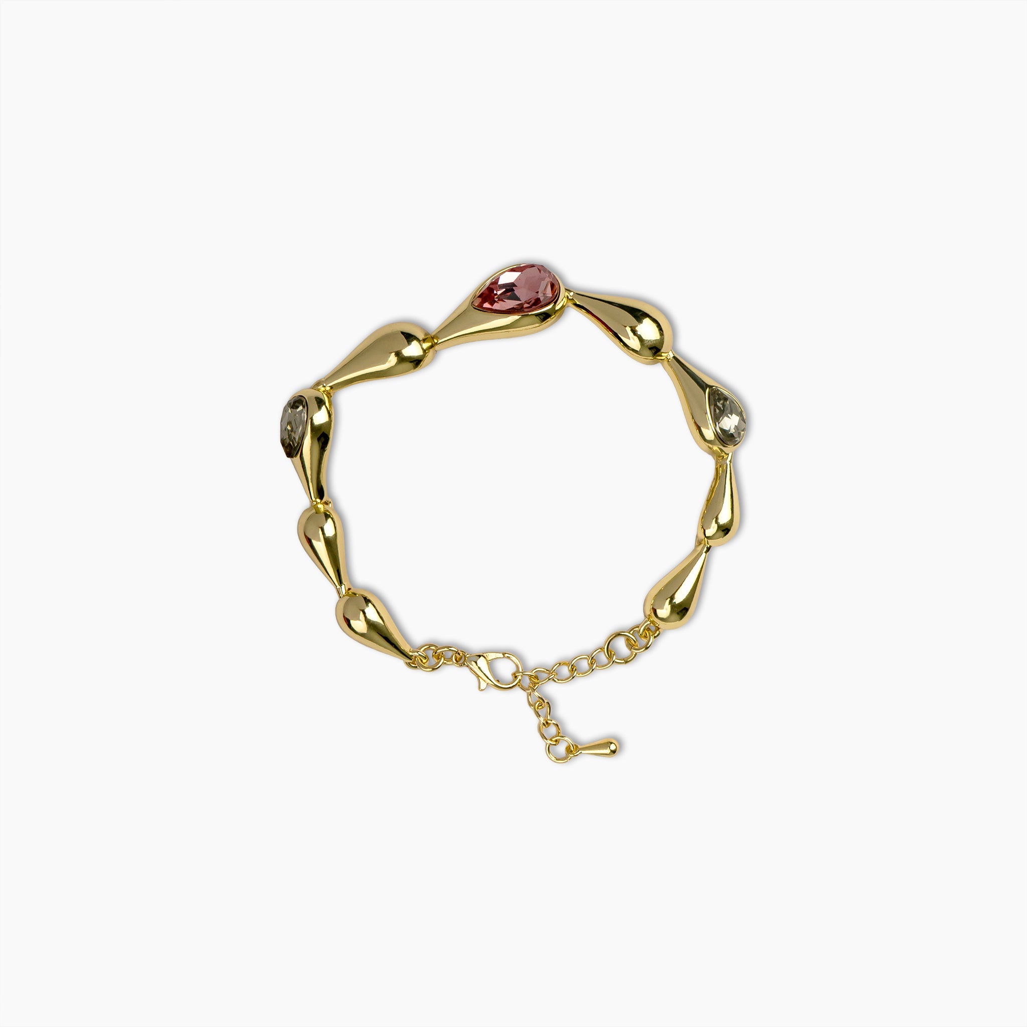 Golden Teardrop Gemstone Bracelet
