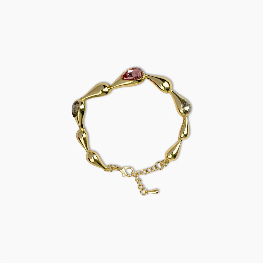 Golden Teardrop Gemstone Bracelet