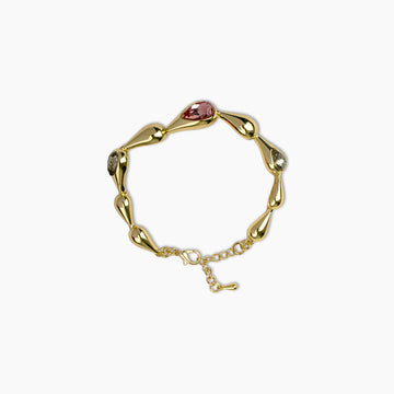 Golden Teardrop Gemstone Bracelet