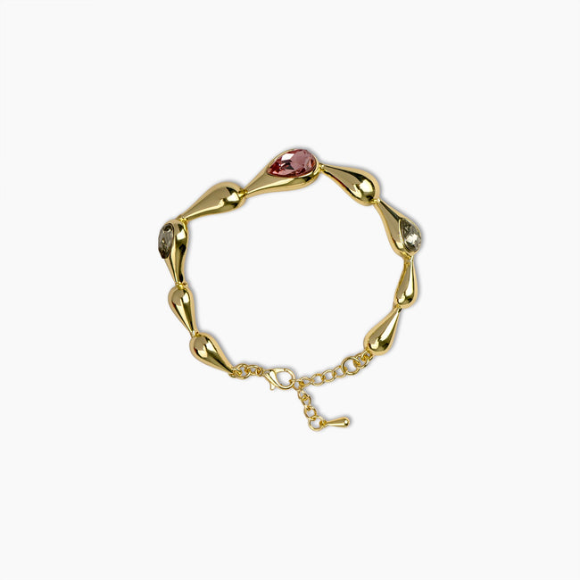 Golden Teardrop Gemstone Bracelet