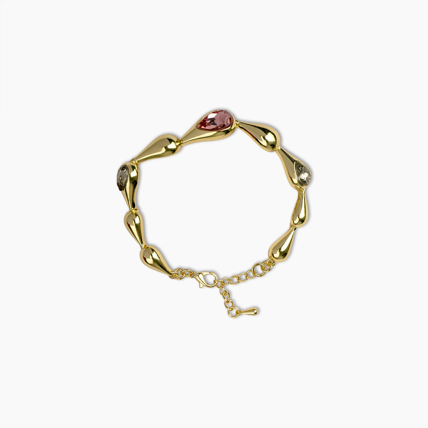 Golden Teardrop Gemstone Bracelet