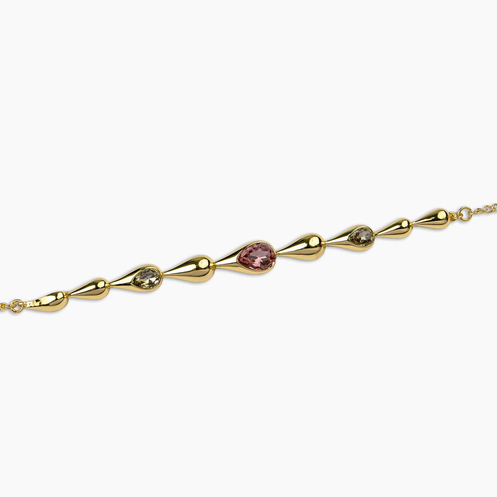 Golden Teardrop Gemstone Bracelet