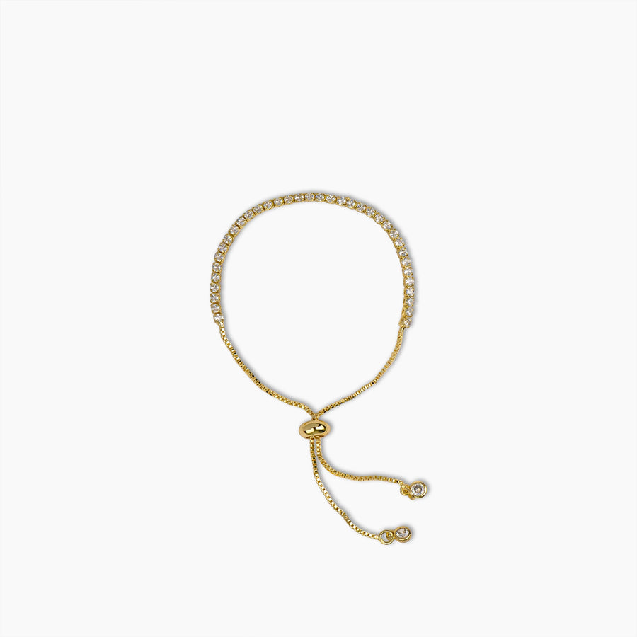 Yellow Gold Tennis Bolo Bracelet