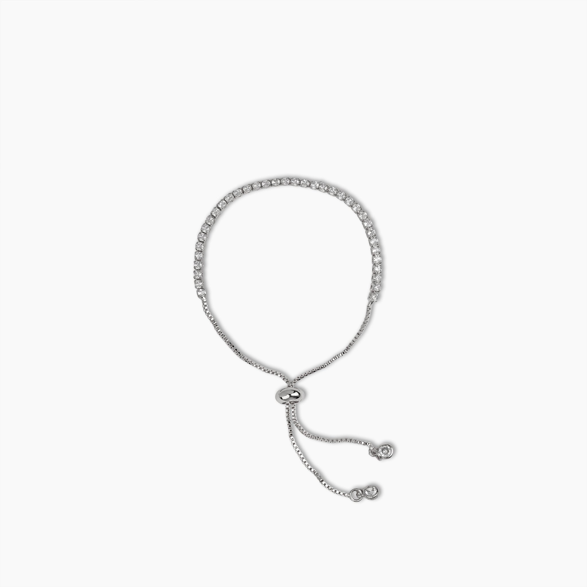 Silver Tennis Bolo Bracelet
