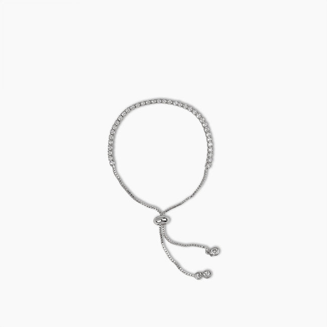Silver Tennis Bolo Bracelet