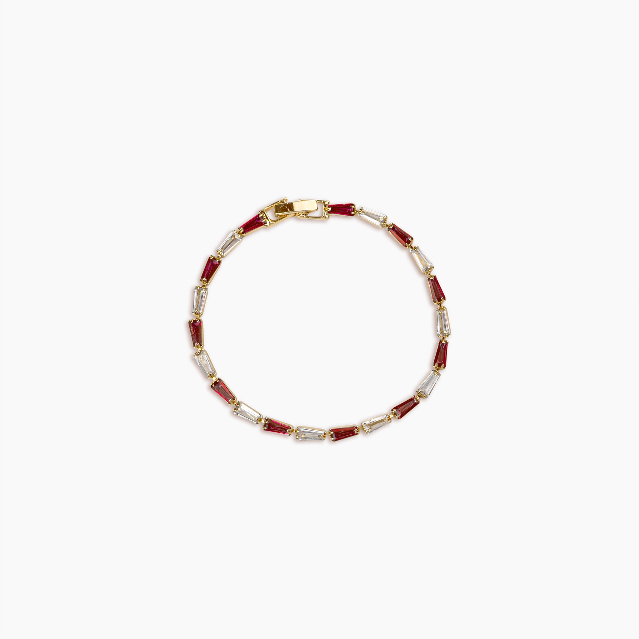 Ruby & Diamond Baguette Tennis Bracelet