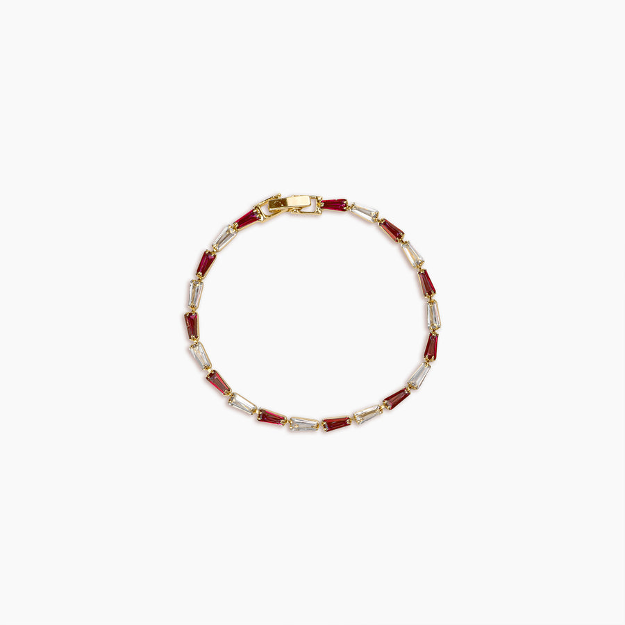 Ruby & Diamond Baguette Tennis Bracelet