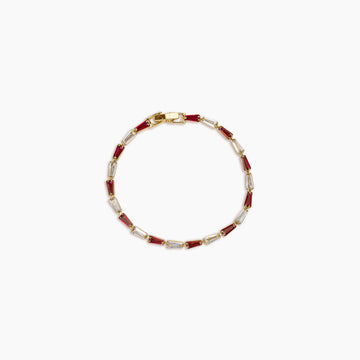 Ruby & Diamond Baguette Tennis Bracelet