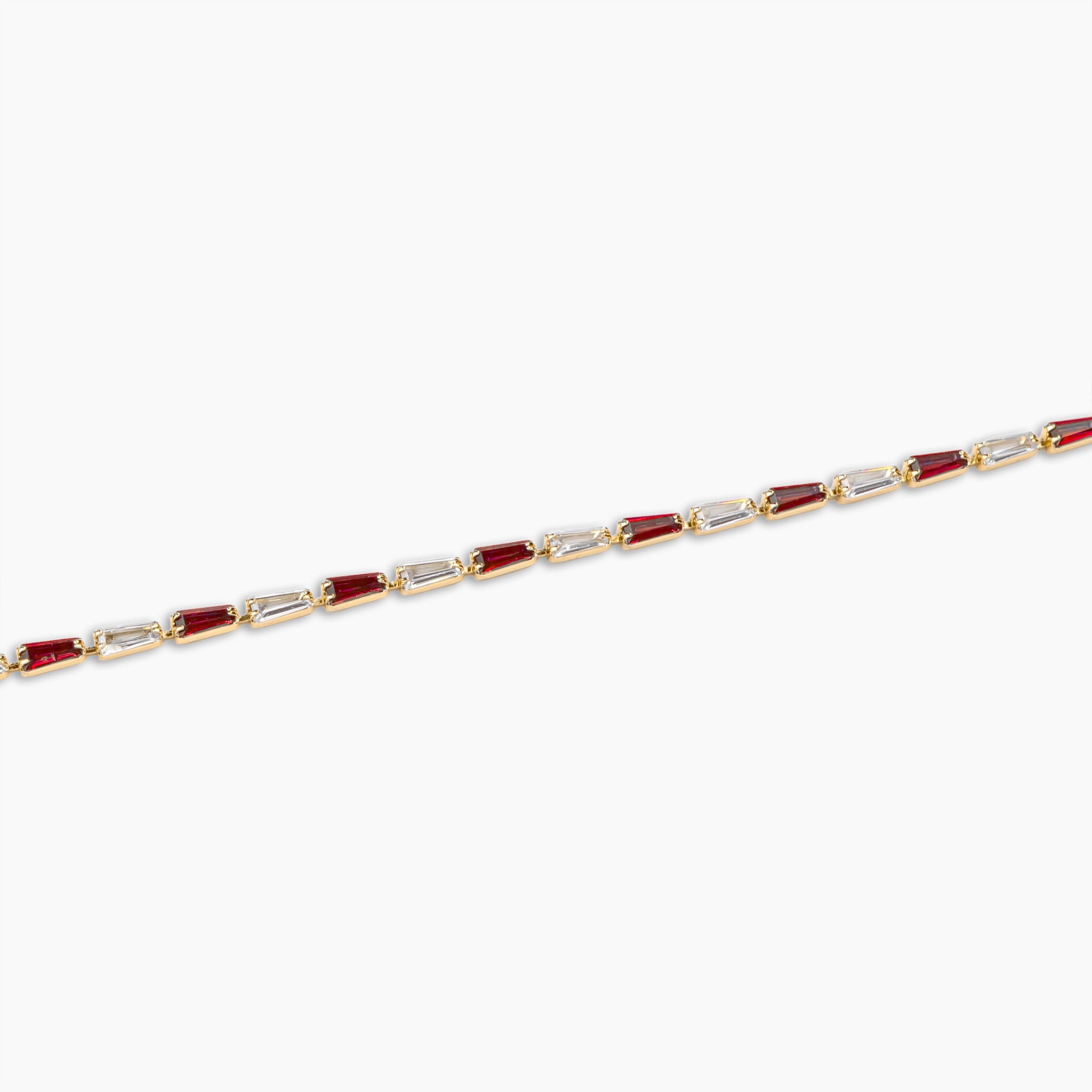 Ruby & Diamond Baguette Tennis Bracelet