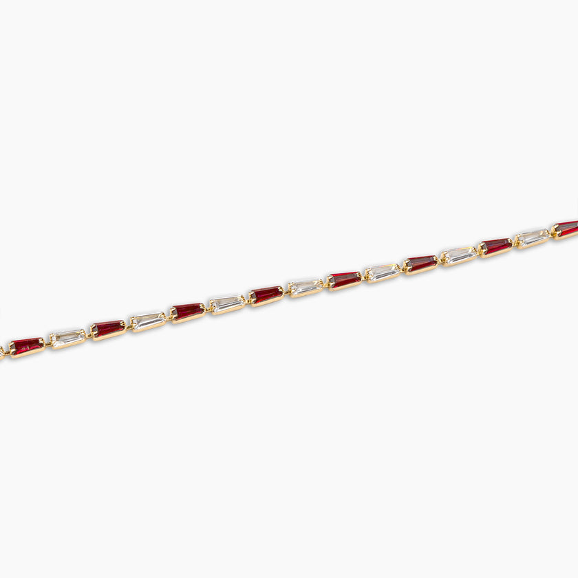 Ruby & Diamond Baguette Tennis Bracelet