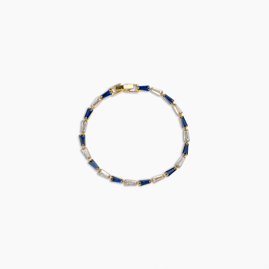 Sapphire & Diamond Baguette Tennis Bracelet
