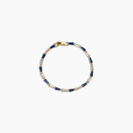 Sapphire & Diamond Baguette Tennis Bracelet