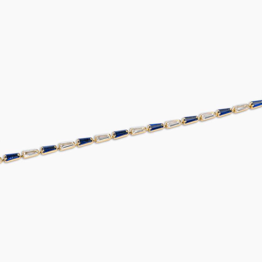 Sapphire & Diamond Baguette Tennis Bracelet