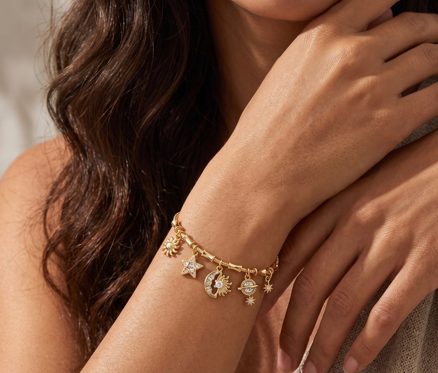 Celestial Charm Gold Bracelet