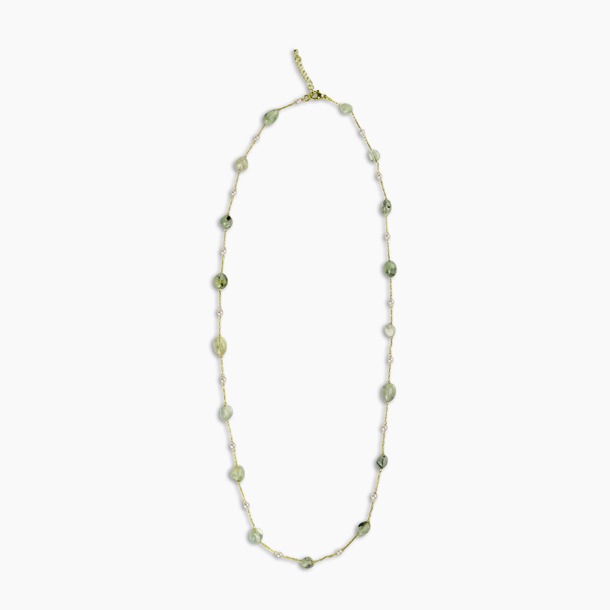Sage Bead Station Necklace